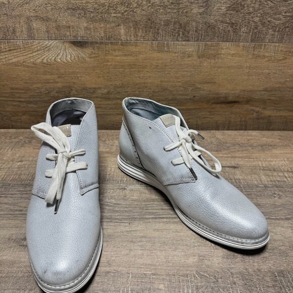 Cole Haan OriginalGrand Metallic Silver Chukka Boots Women's Size 9.5 - Picture 6 of 7
